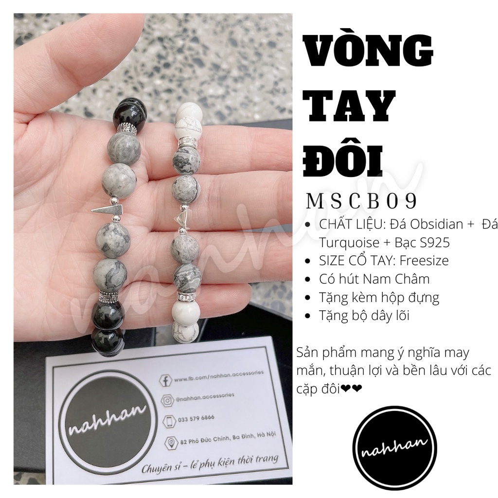 Vòng tay đôi MSCB09 , lắc tay nam nữ , 100% tự nhiên kết hạt sáng bóng thanh lịch và đơn giản , phukiennahhan | BigBuy360 - bigbuy360.vn