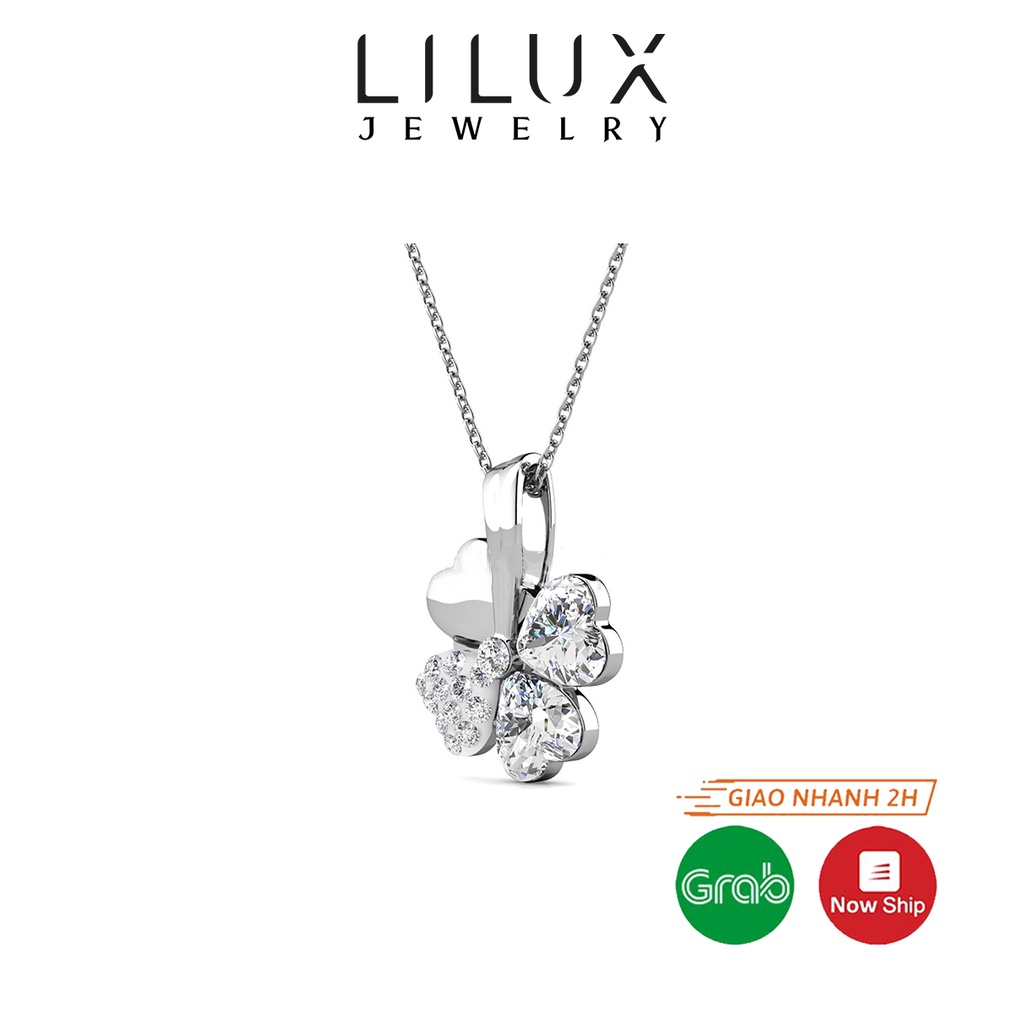 Mặt dây chuyền cỏ bốn lá may mắn đính đá LILUX MD014