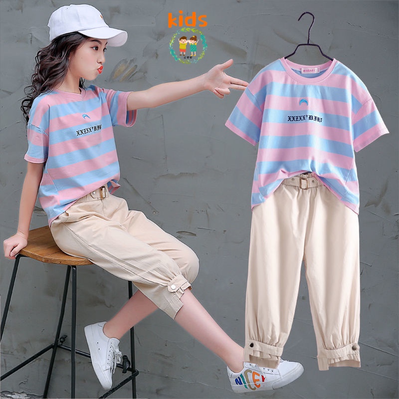 Bộ Đồ Thể Thao Thời Trang Mùa Hè Dành Cho Bé Gái 3-5-8-10-12-13 Tuổi 2022