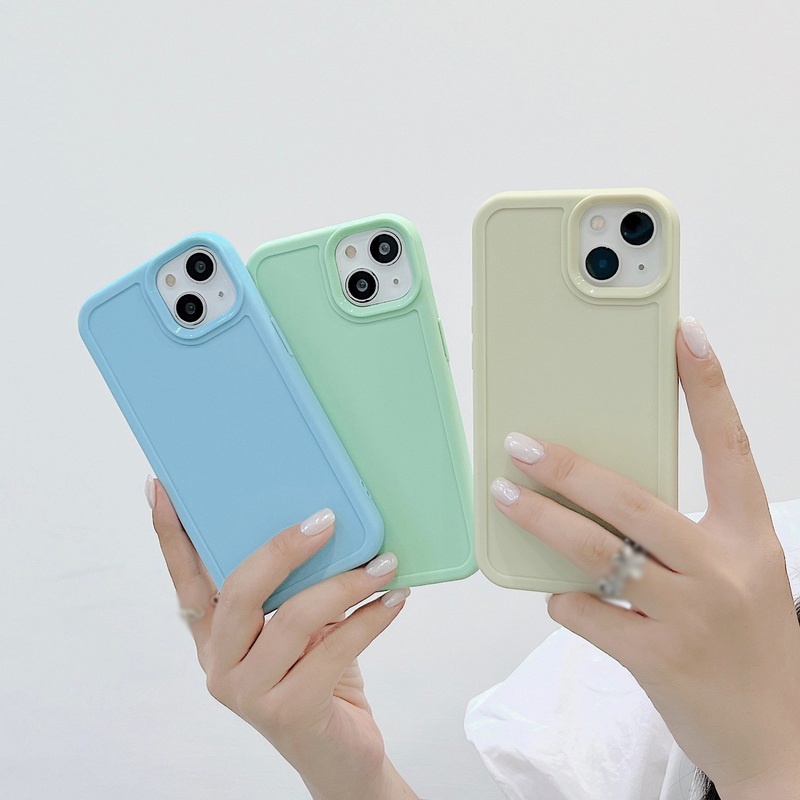 Ốp Điện Thoại Silicon Chống Sốc Chống Rơi Màu Kẹo Cho iPhone 14 13 12 11 Pro Max XS XR