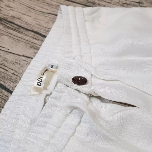 Quần đũi nam cạp chun ống suông dài trắng