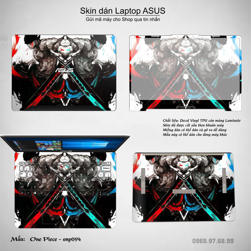 Skin dán Laptop Asus in hình One Piece _nhiều mẫu 9 (inbox mã máy cho Shop)