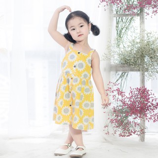 Váy cho bé gái ILABY họa tiết hoa mặt trời ngộ nghĩnh