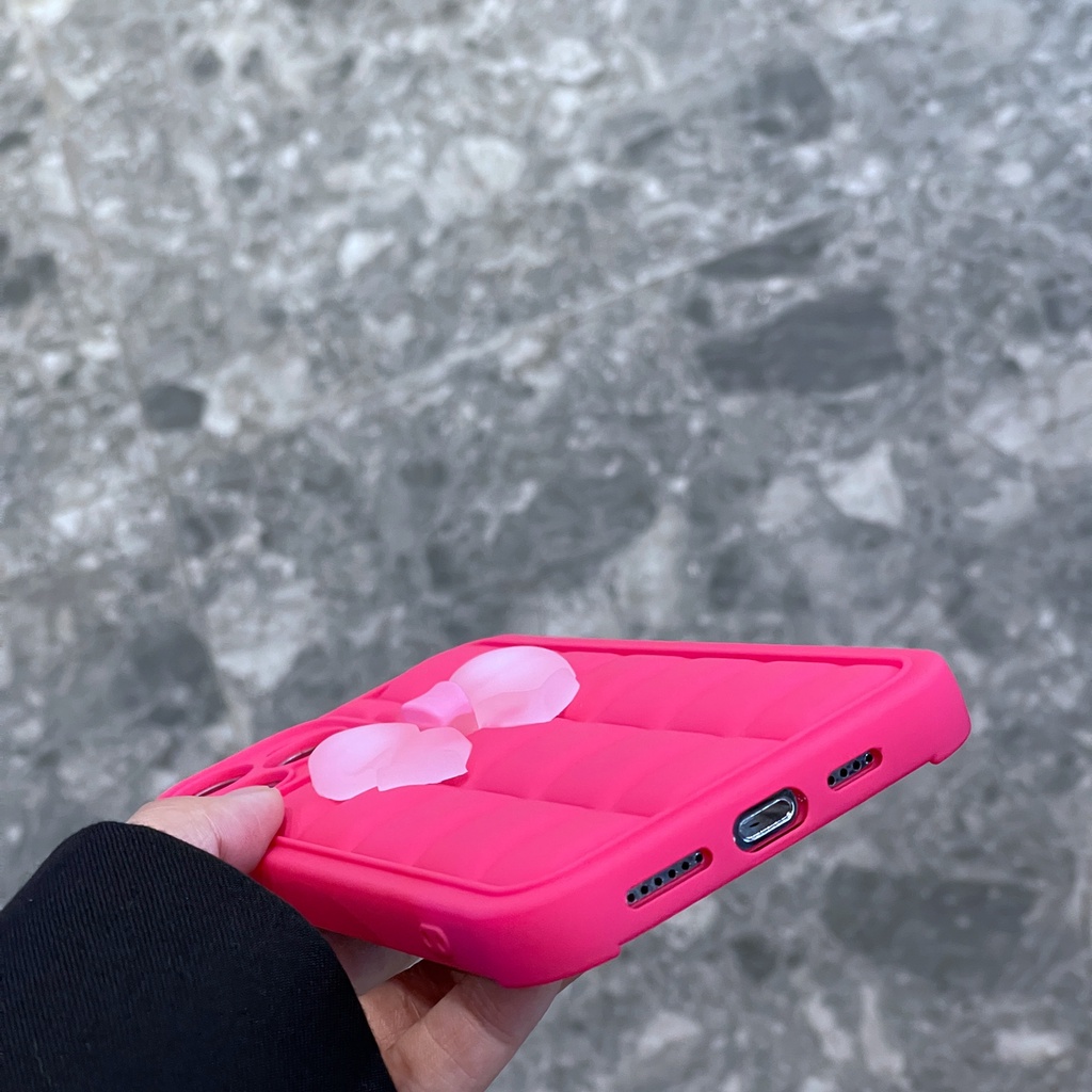 Ốp Điện Thoại Mềm Hình Hoa Hồng Đính Nơ Cho Iphone 12 pro max 11 pro max xs max xr x 13proamx