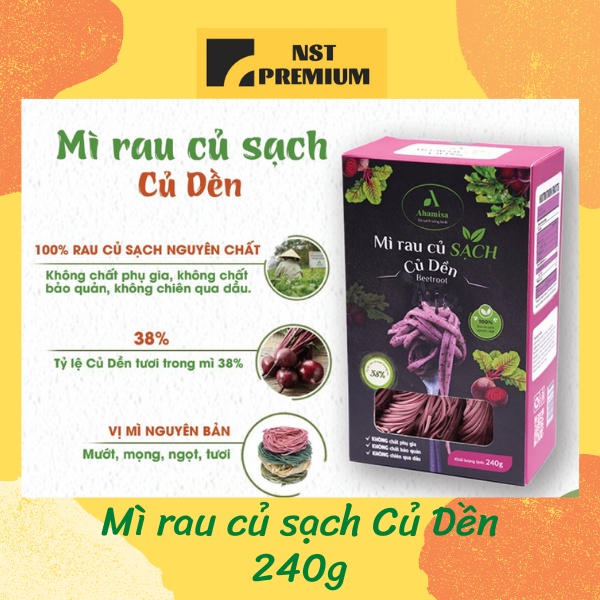 [Có sẵn] Mì Rau Củ Sạch Củ Dền 240g Ahamisa