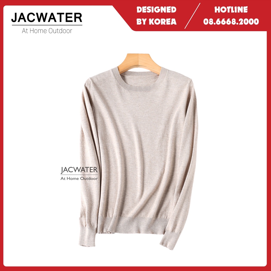 Áo len giữ nhiệt cổ tròn bo gấu mềm mịn co giãn hàn quốc JACWATER V80