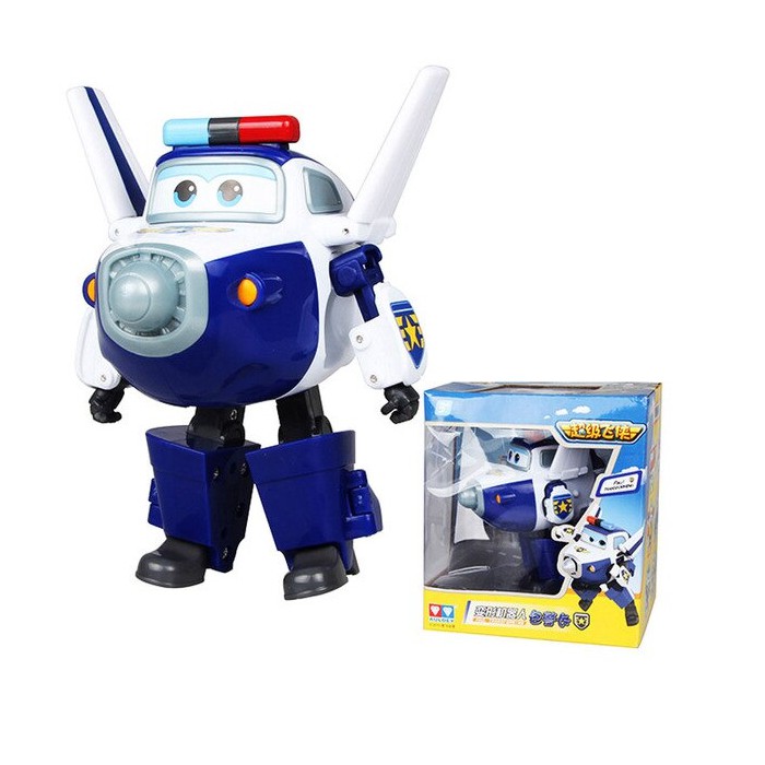 Đồ chơi lắp ghép super wings đội bay siêu đẳng mô hình máy bay cảnh sát paul cỡ lớn đồ chơi trẻ em