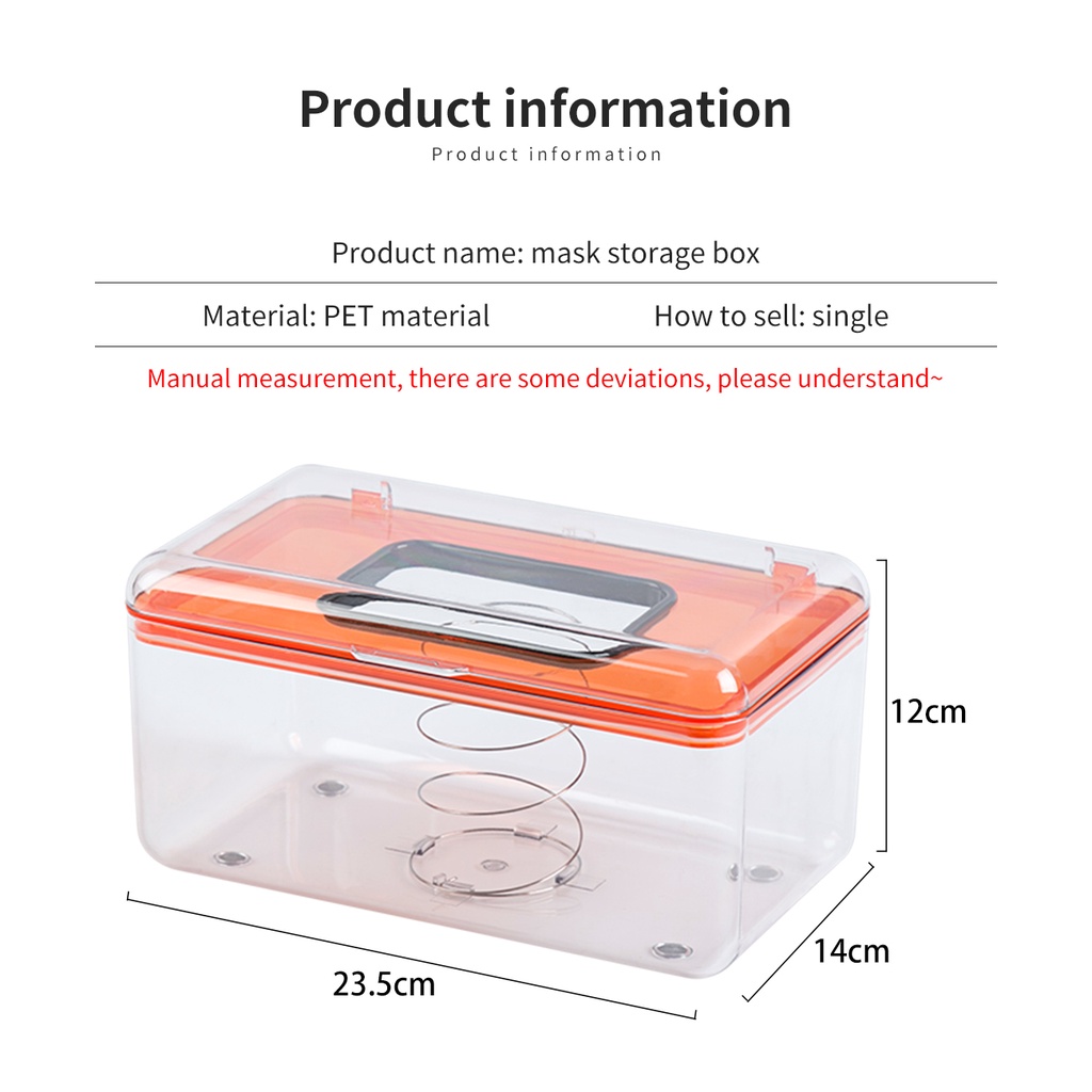 Hộp đựng khẩu trang JUJIAJIA cỡ lớn có nắp đậy chống thấm nước