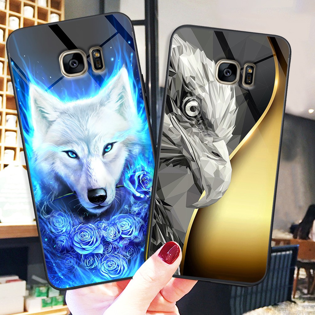 Ốp lưng kính CƯỜNG LỰC điện thoại SAMSUNG S7 - S7 EDGE in hình rồng sói Doremistorevn