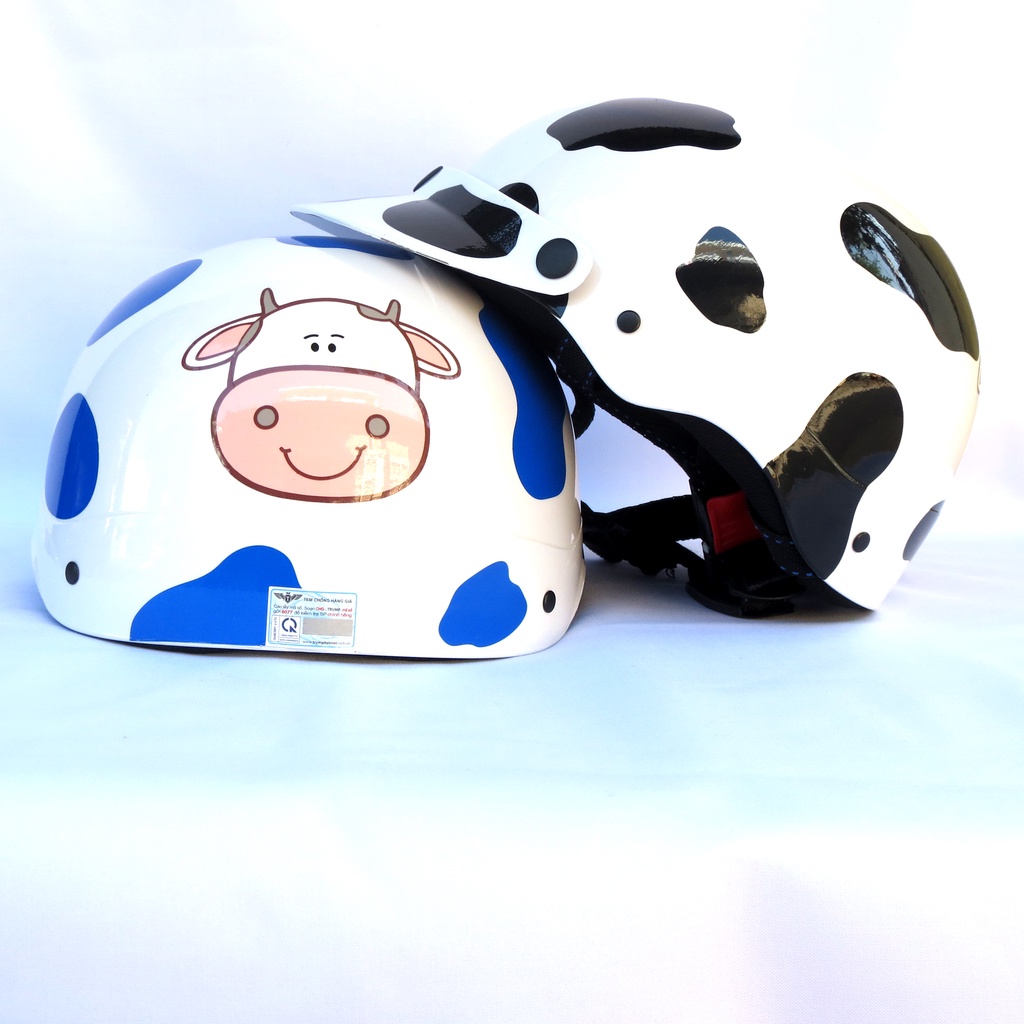 Mũ bảo hiểm 1/2 NTMAX Trumb tem bò sữa siêu cute