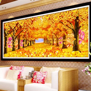 Tranh đính đá kim cương đa sắc ABC Rừng Cây Tiền Tài DF2677