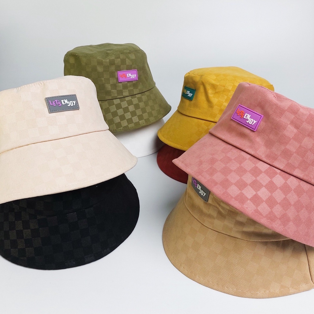 Mũ bucket vành cụp LETS ENJOY Unisex  Nón tai bèo nhung tăm cao cấp Ulzzang Molly Fashion – NB09