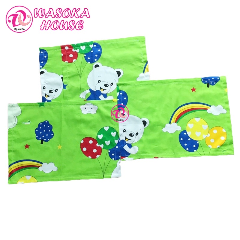 Vỏ áo gối nằm trẻ em, vải cotton Thắng Lợi mềm, mát, nhiều họa tiết hoạt hình đáng yêu thân thiện