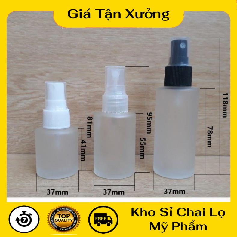 Chai Xịt Phun Sương ❤ TRÙM SỈ ❤ Chai Thủy tinh mờ Xịt phun sương 20ml,30ml,50ml chiết mỹ phẩm , phụ kiện du lịch