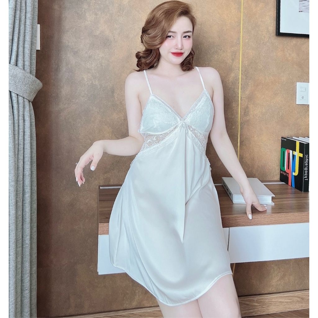 Váy ngủ sexy MIKY, Đầm ngủ sexy lụa Latin Chất Siêu Mát Dáng Siêu Xinh &lt;65kg