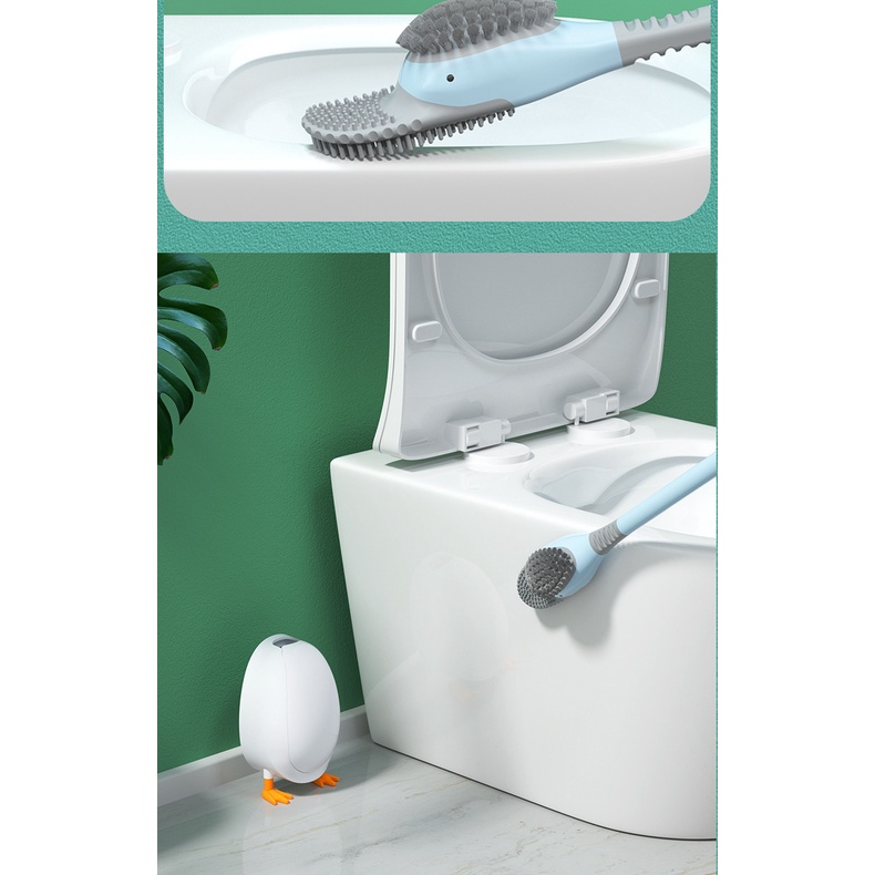 Chổi cọ toilet thông minh silicon cọ chà vệ sinh sạch mọi ngóc ngách bồn cầu, nhà tắm - Cây chà toilet, chà nhà tắm