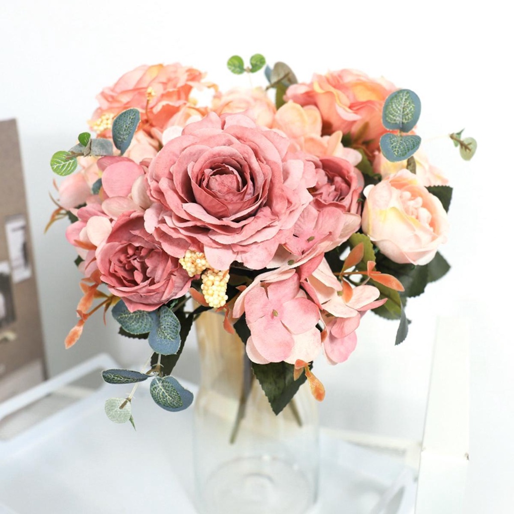 Bó Hoa Cẩm Tú Cầu Nhân Tạo Lãng Mạn Trang Trí Nhà Cửa