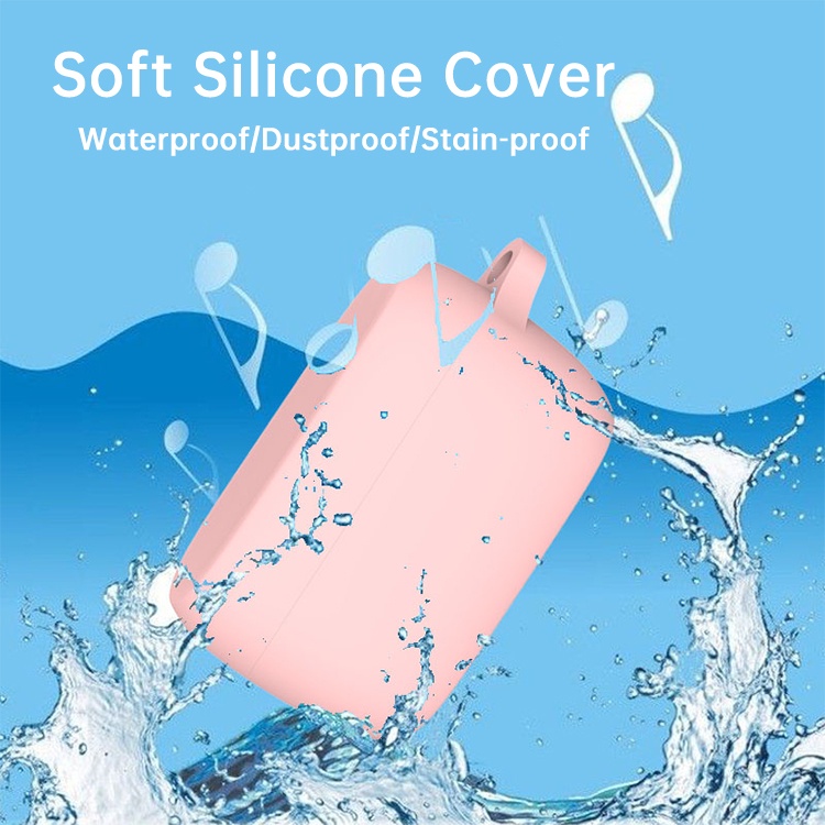 1 Vỏ Bảo Vệ Hộp Sạc Tai Nghe Jabra elite 3 elite 2 elite 4 Bằng Silicon Kèm Móc Khóa Tiện Dụng
