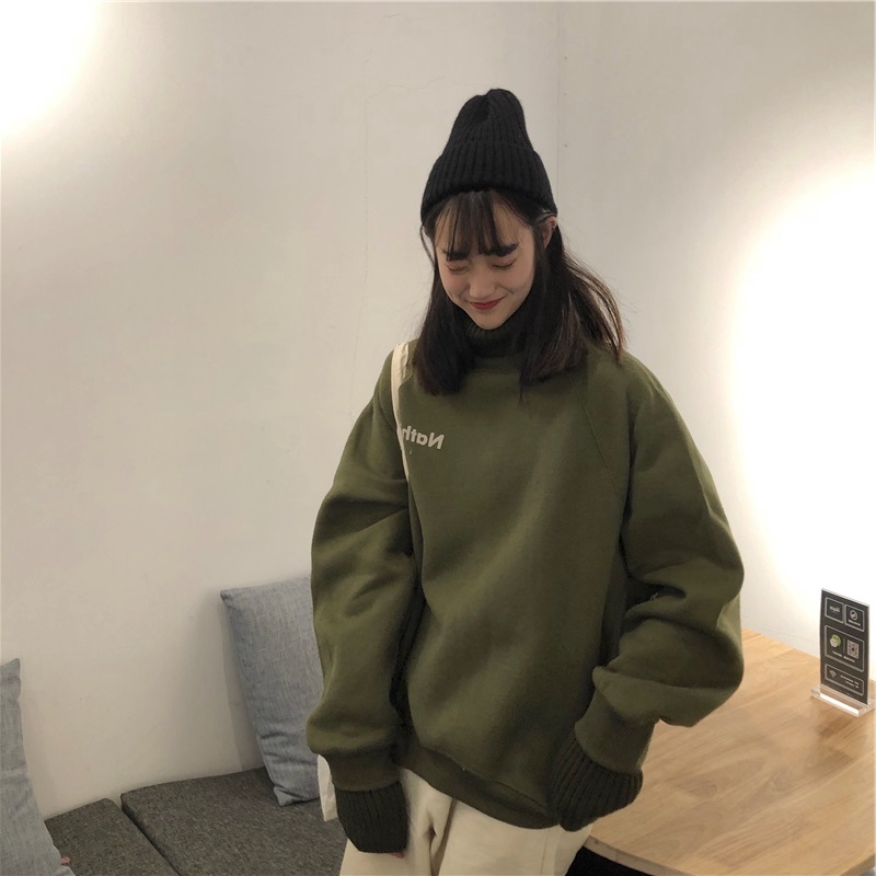 Áo Sweater Form Rộng Chất Liệu Nhung Dày Dặn Thời Trang Thu Đông Cho Nữ | BigBuy360 - bigbuy360.vn