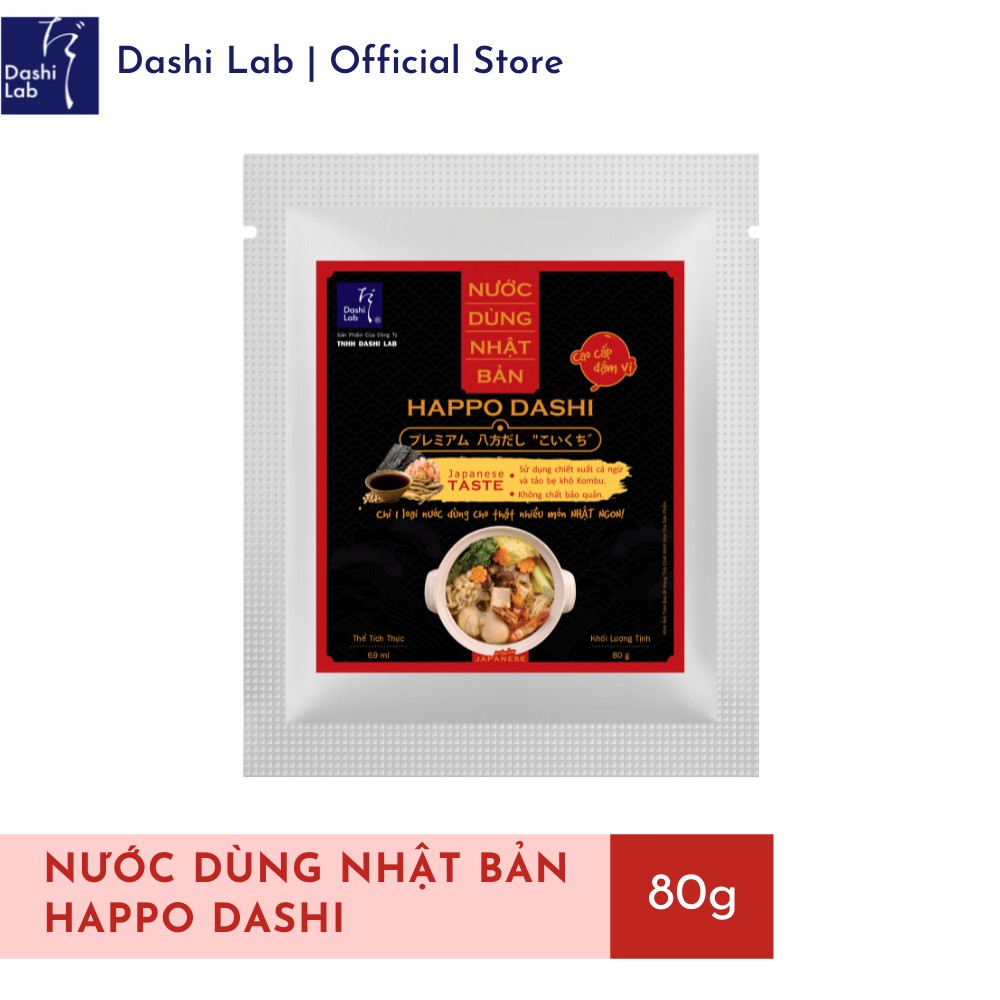 Nước Dùng Happo Dashi Nhật Bản Cao Cấp (Vị đậm) - Dashi Lab - 80g/gói