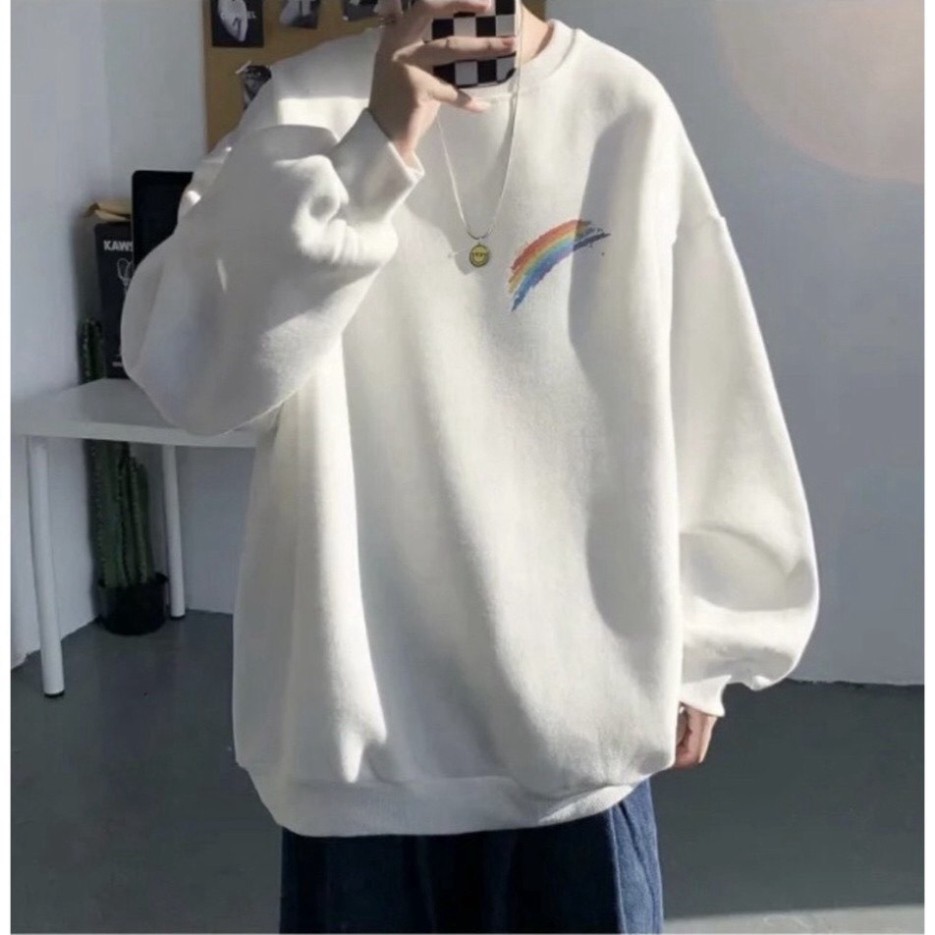 FreeShip : Áo  Sweater In Họa Tiết Cầu Vòng Nhỏ Cạch Ngực | BigBuy360 - bigbuy360.vn