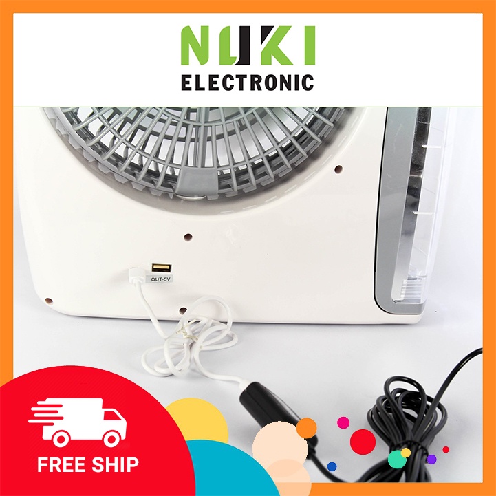 [NOWSHIP - GRAB] Quạt bàn đa năng tích hợp sạc điện năng lượng mặt trời Nuki N283