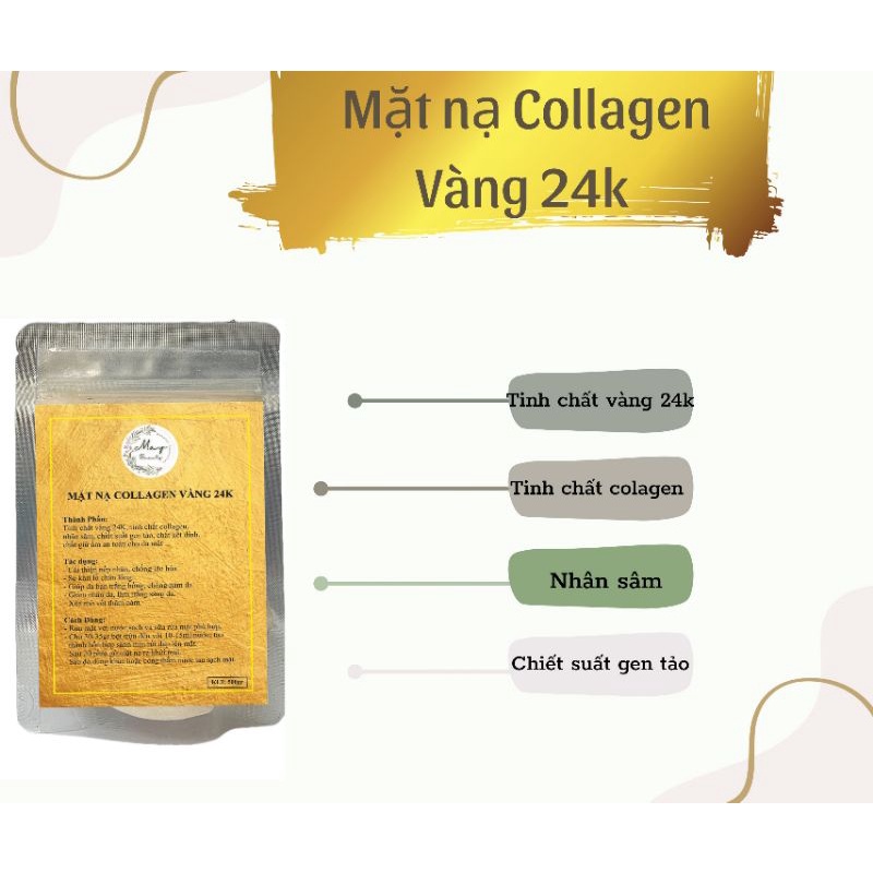 1kg Bột Mặt Nạ Collagen Vàng Sâm 24k dạng dẻo thạch nguyên chất handmade
