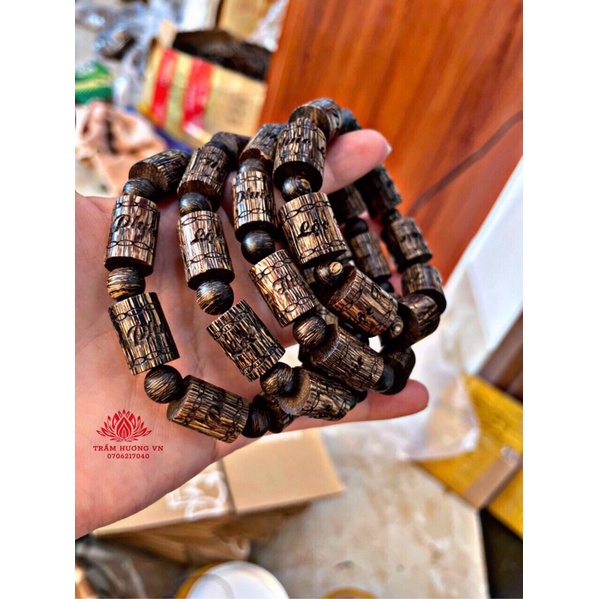 Vòng Trầm Hương Sánh Chìm Khắc Laze - Trầm Hương Nam Sánh Chìm - Khắc Laze