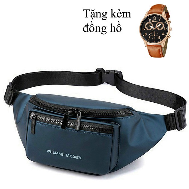 ⚡tặng đồng hồ dây da⚡Túi đeo chéo nam chống nước siêu bền-túi bao tử