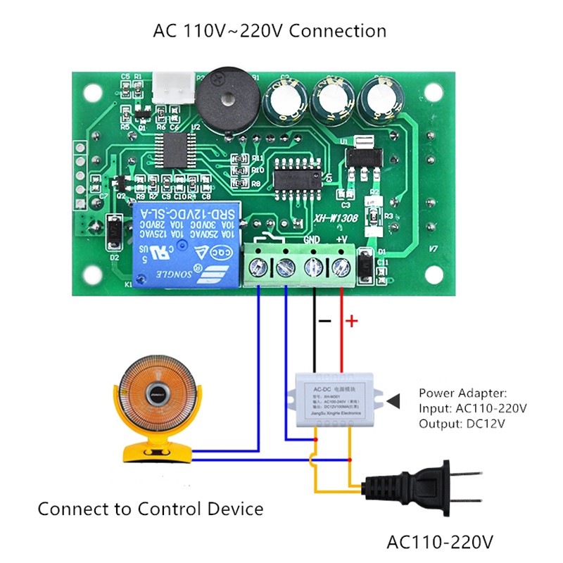 Bộ điều khiển nhiệt độ XH-M1308 XH-M1308 AC 220V DC 12V 24V