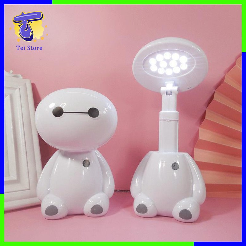 Đèn học để bàn tích điện cho bé, mô hình BAYMAX mini, chân sạc thông minh JT09 - Tei Store