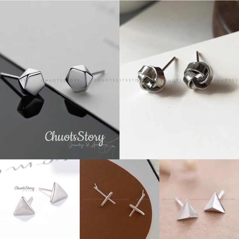 Khuyên tai unisex thời trang cá tính hình học nhiều mẫu - ChuotsStory
