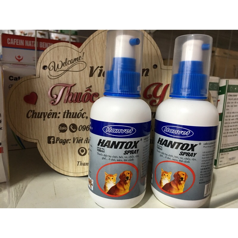 X.ịt b.ọ ch.ét, v.e, ch.ấy, r.ận, gh.ẻ ở ch.ó m.èo-Hantox Spray 100ml