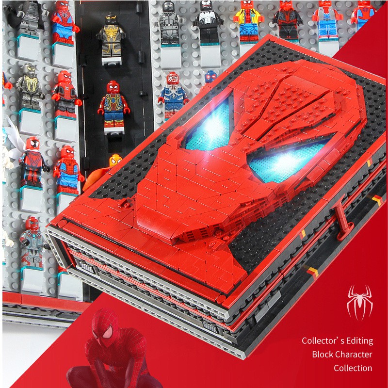 （Có đèn）Đồ chơi Lắp ghép Sắt Bộ Sách Iron Man Spiderman Nhân Vật Bộ Sưu Tập Combo IRON BOOK 52 Minifigures Siêu Anh Hùng