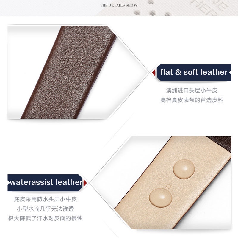 Dây Đeo Thay Thế Bằng Da Thật Siêu Mỏng Cho Đồng Hồ 8mm 10 12 13 14 15 16 17 18 19 20mm 21 22mm