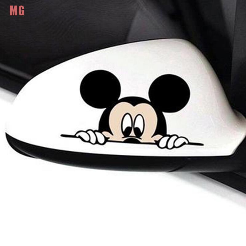 1 Sticker Dán Kính Chiếu Hậu Hình Chuột Mickey Đáng Yêu 14x8cm