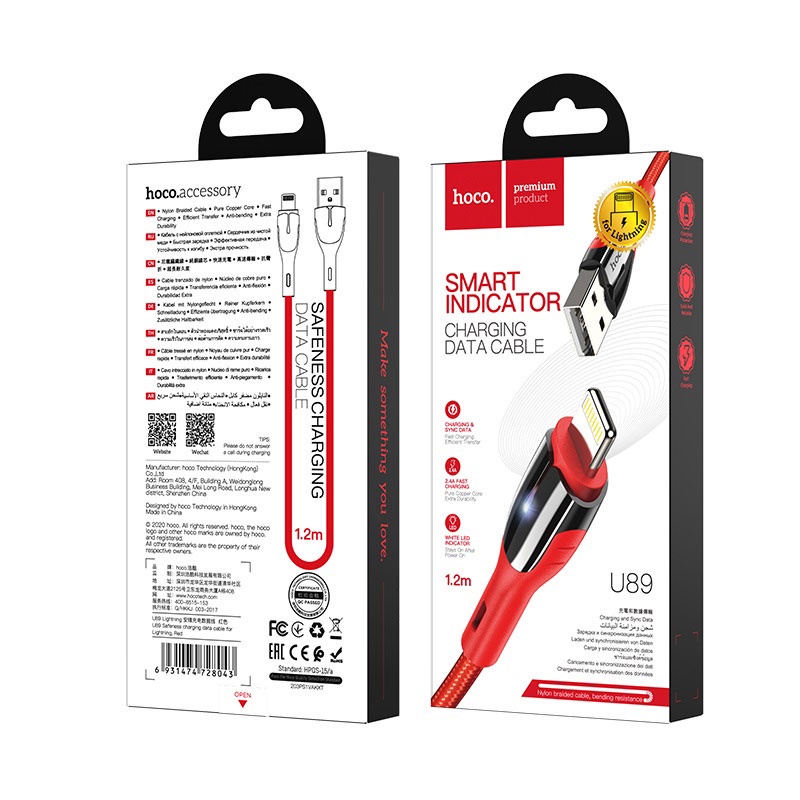 cáp sạc nhanh cho ip HOCO U89