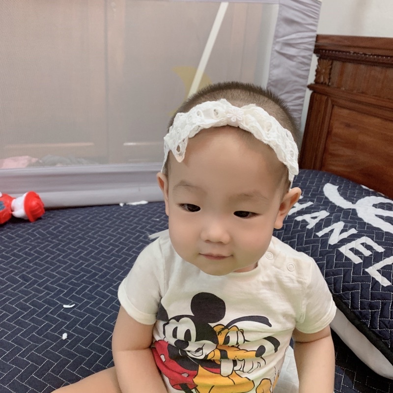 Turban ren mềm thắt nơ xinh xắn cho bé yêu