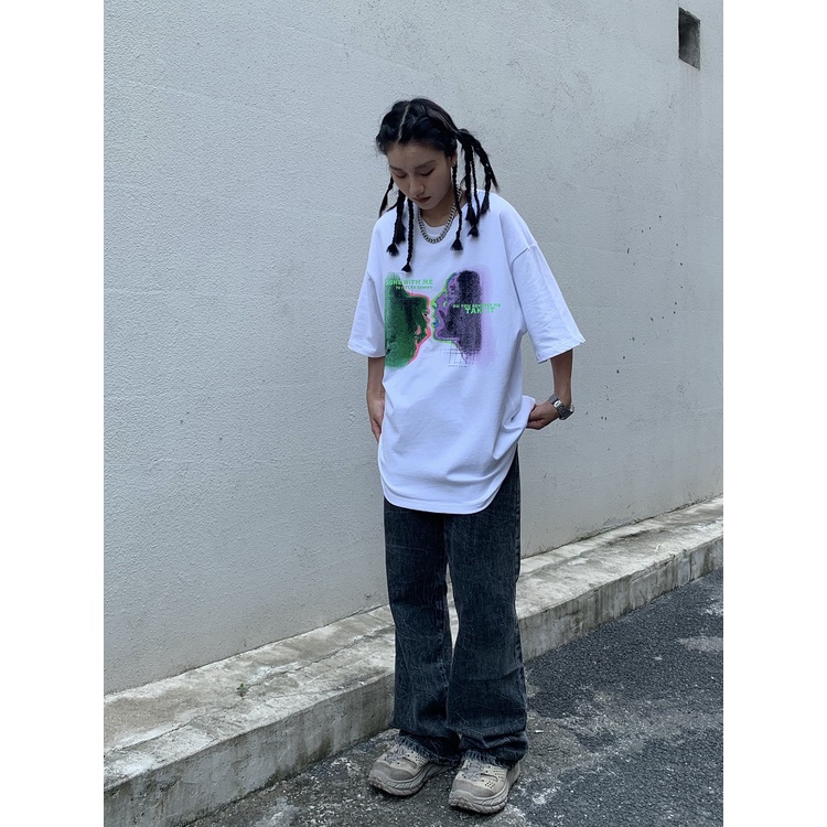 Áo Thun Tay Ngắn Dáng Rộng Phong Cách Harajuku Cá Tính Cho Nữ