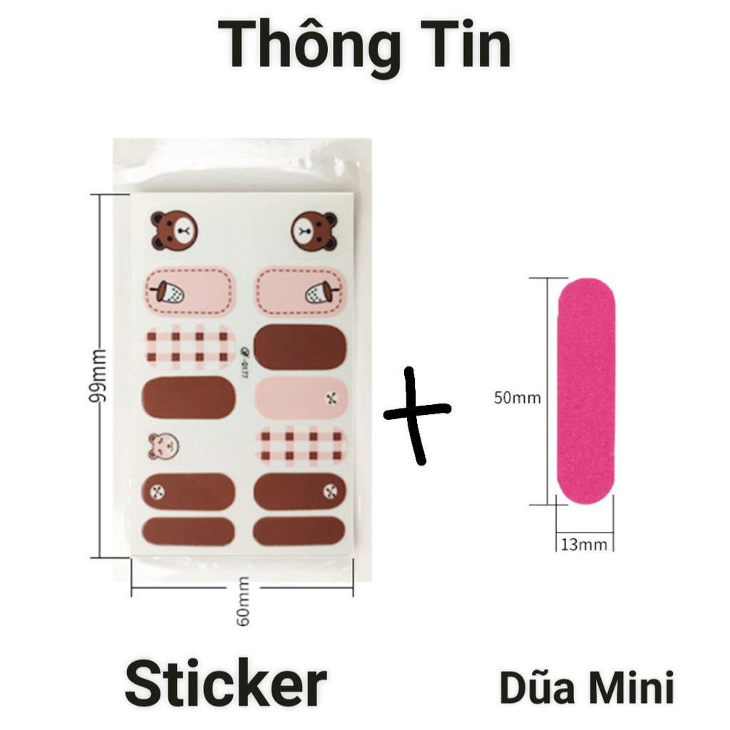 [Tặng Kèm Dũa] Set 14 Sticker Dán Móng Tay Giả Họa Tiết 3D Sang Trọng.
