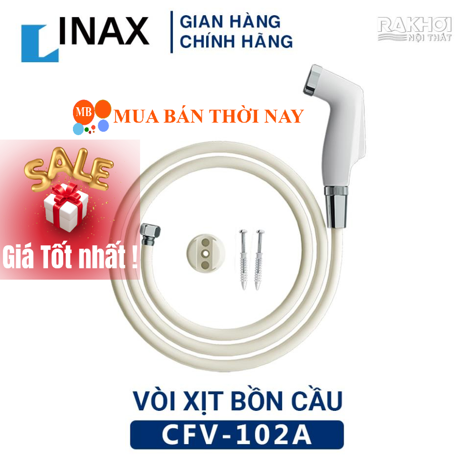 Vòi xịt vệ sinh INAX CFV 102A, vòi nhựa INAX CFV-102A, vòi xịt bồn cầu, Cam kết chính hãng 100%