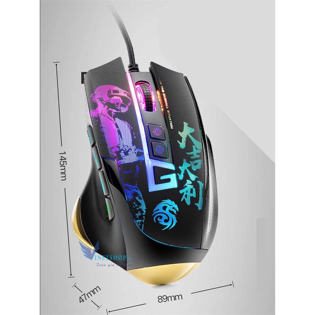 Chuột gaming G7 Demon Baron | Hỗ trợ ghìm tâm PUBG, Led RGB 9 nút Autotap, ghìm tâm PUBG trên Mobile, PC, BH 6 tháng | BigBuy360 - bigbuy360.vn