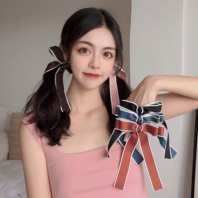 Ruy băng vải thô viền trắng dùng làm buộc tóc, cài áo -16mm
