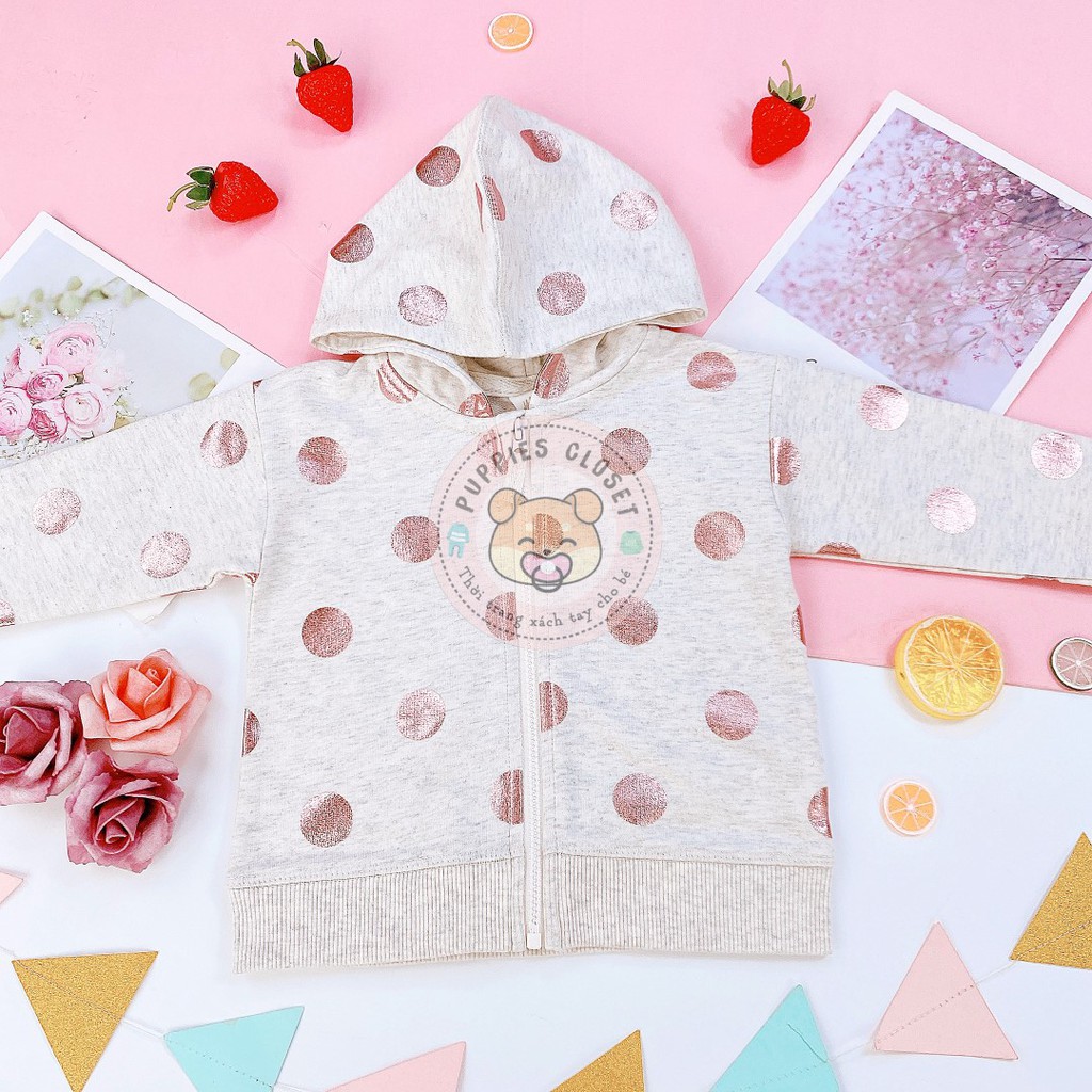 Áo Khoác Hoodle Nỉ Chấm Bi Lóng Lánh HM