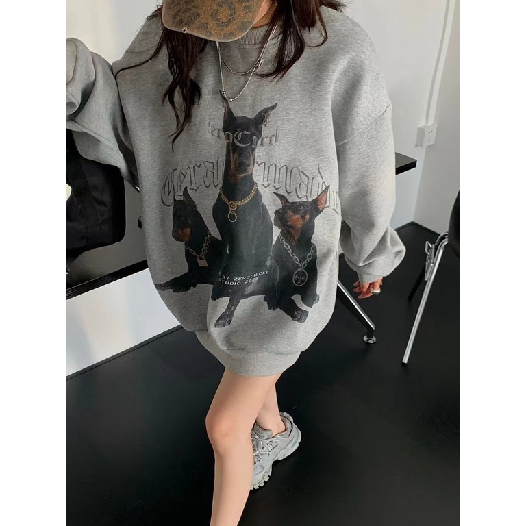 Áo Hoodie Tay Dài In Họa Tiết Thời Trang Trẻ Trung 191044Áo Thun Dáng Suông Đơn Giản Thời Trang Cho Cặp Đôi