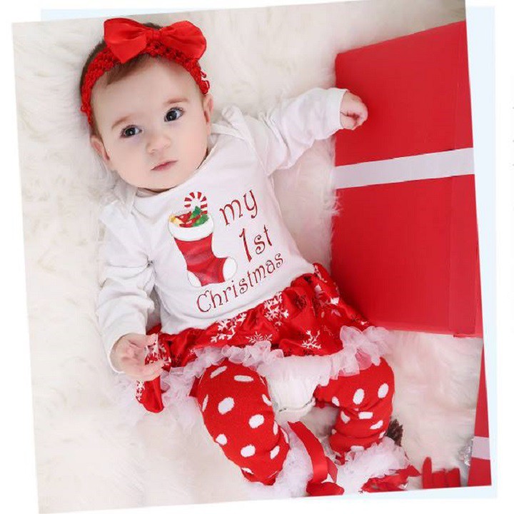 ĐỒ NOEL - BODY NOEL 4 CHI TIẾT CHO BÉ GÁI 3-13KG  .