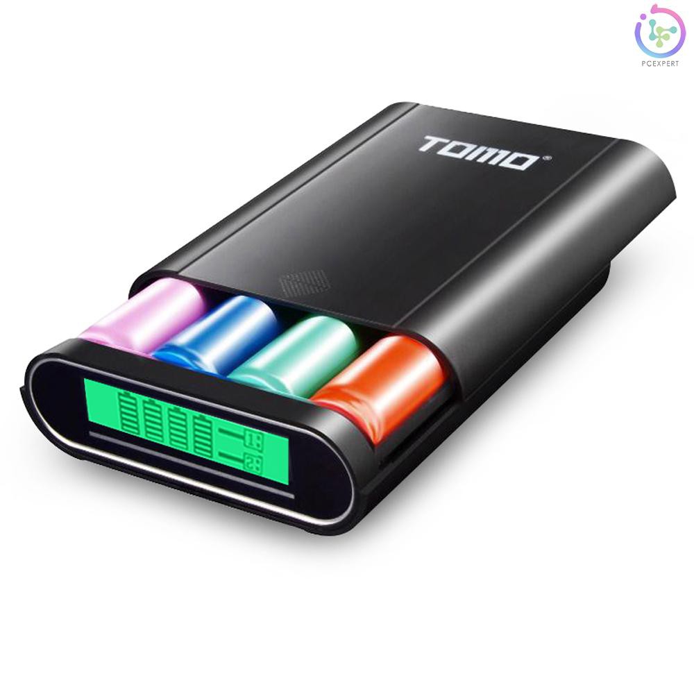 PCER♦TOMO M4 Battery Charger 4*18650 Power Bank External USB Charger with Intelligent LCD Display fo