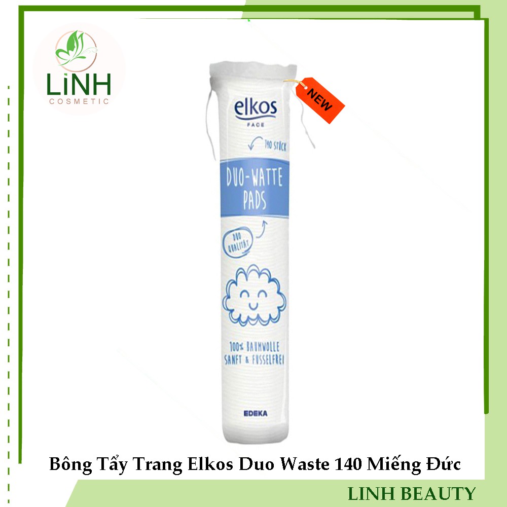 Bông Tẩy Trang Elkos Duo Waste 140 Miếng Đức
