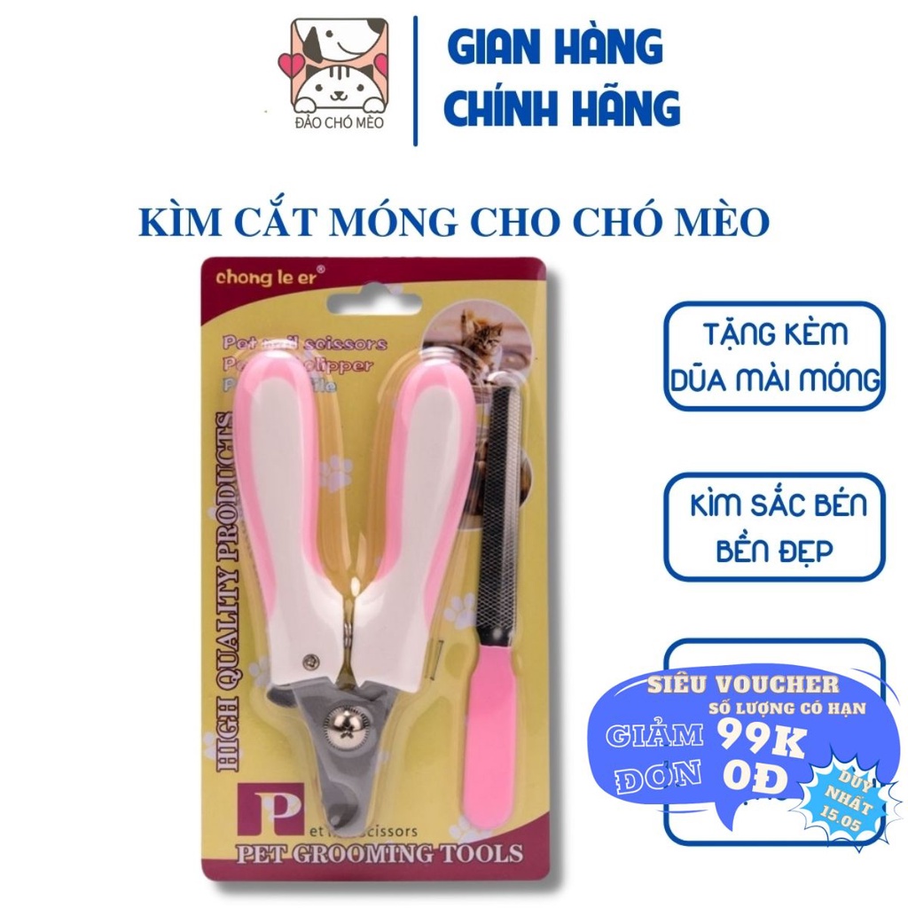 Kìm cắt móng chó mèo - Bộ kềm bấm kèm dũa móng chân cho chó mèo - Đảo Chó Mèo