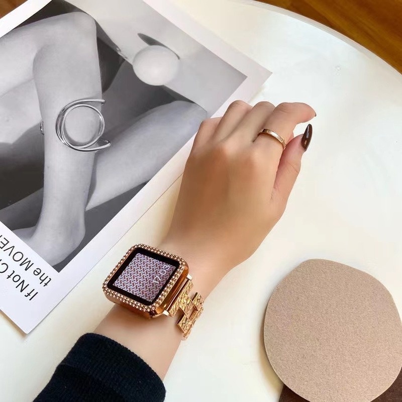 Dây Đeo Thay Thế Bằng Thép Không Gỉ 44mm 40mm 45mm 41mm 42mm 38mm Cho iWatch Series 3 4 5 6 se 7